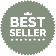 Bestseller badge with five stars 