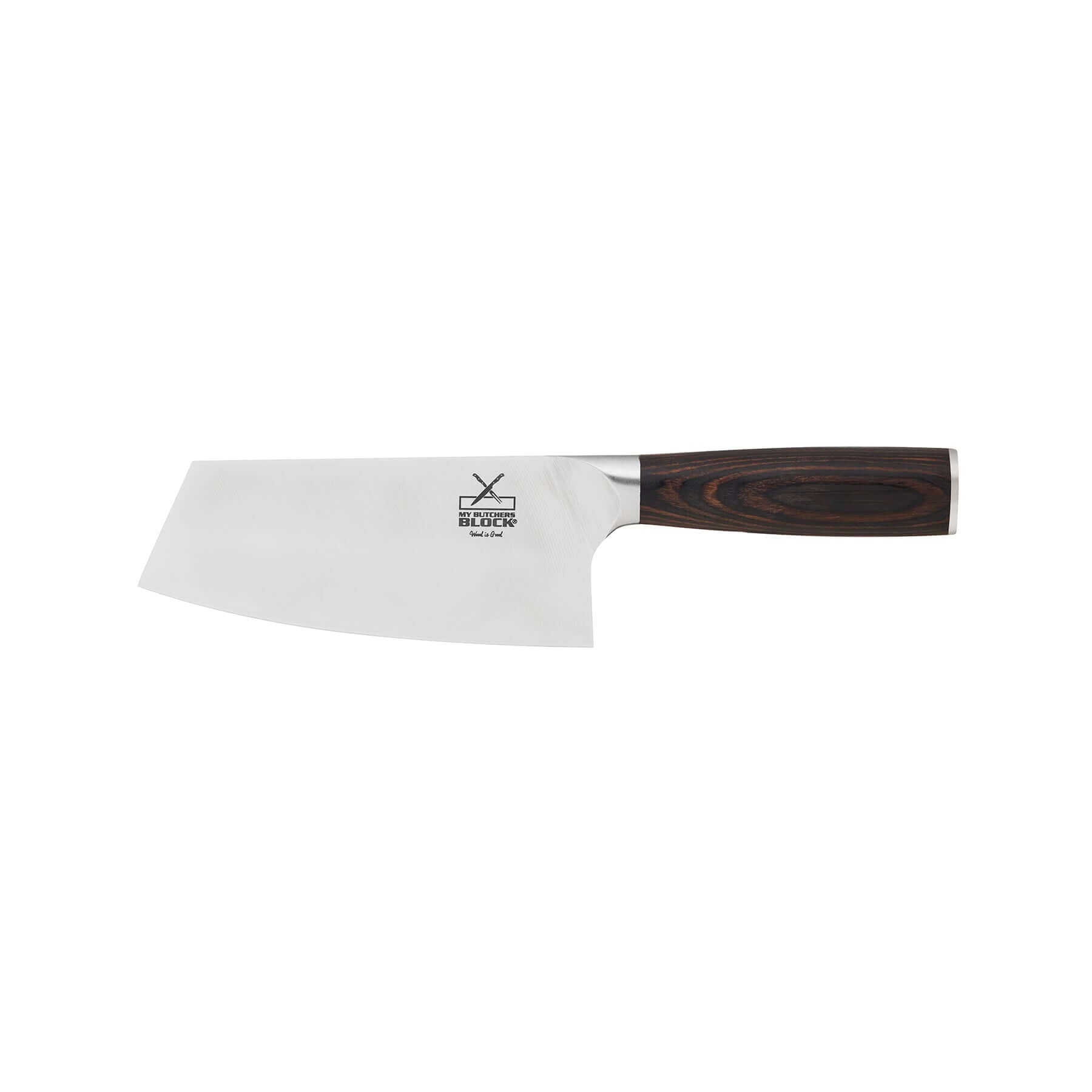Butchers Knife with a stainless steel blade and ergonomic wooden handle, ideal for kitchen essentials.