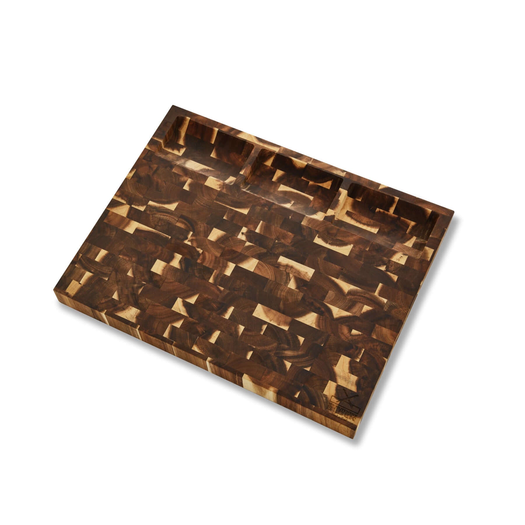 End Grain Prep Board with Compartments - My Butchers Block Pty Ltd