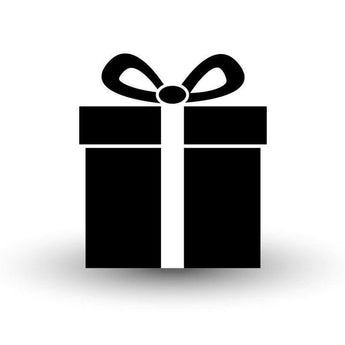 Black gift box icon with ribbon and bow, perfect for celebration or special events.