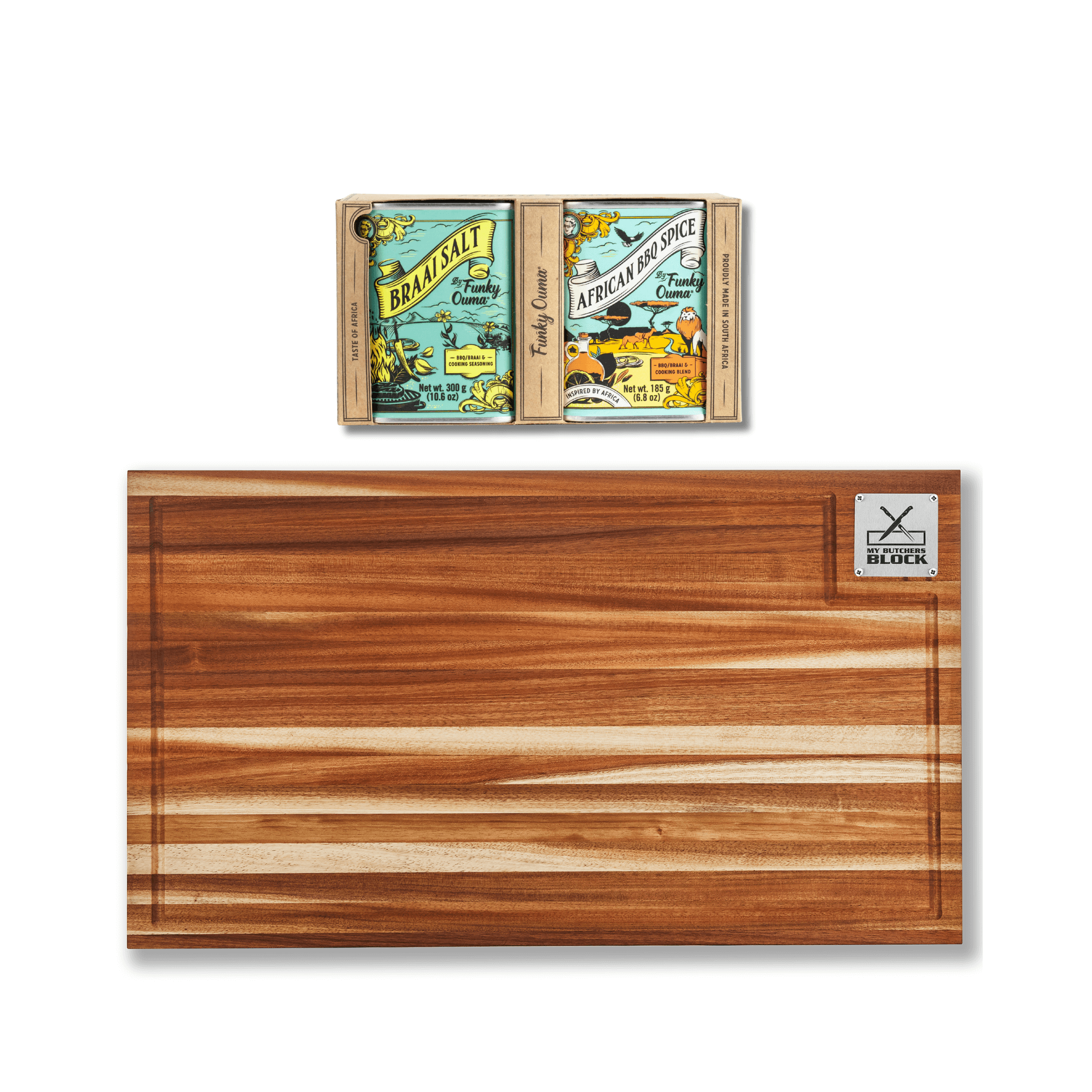 Grand Daddy Chopping Block + Funky Ouma Taste of Africa Gift Pack - My Butchers Block Pty Ltd