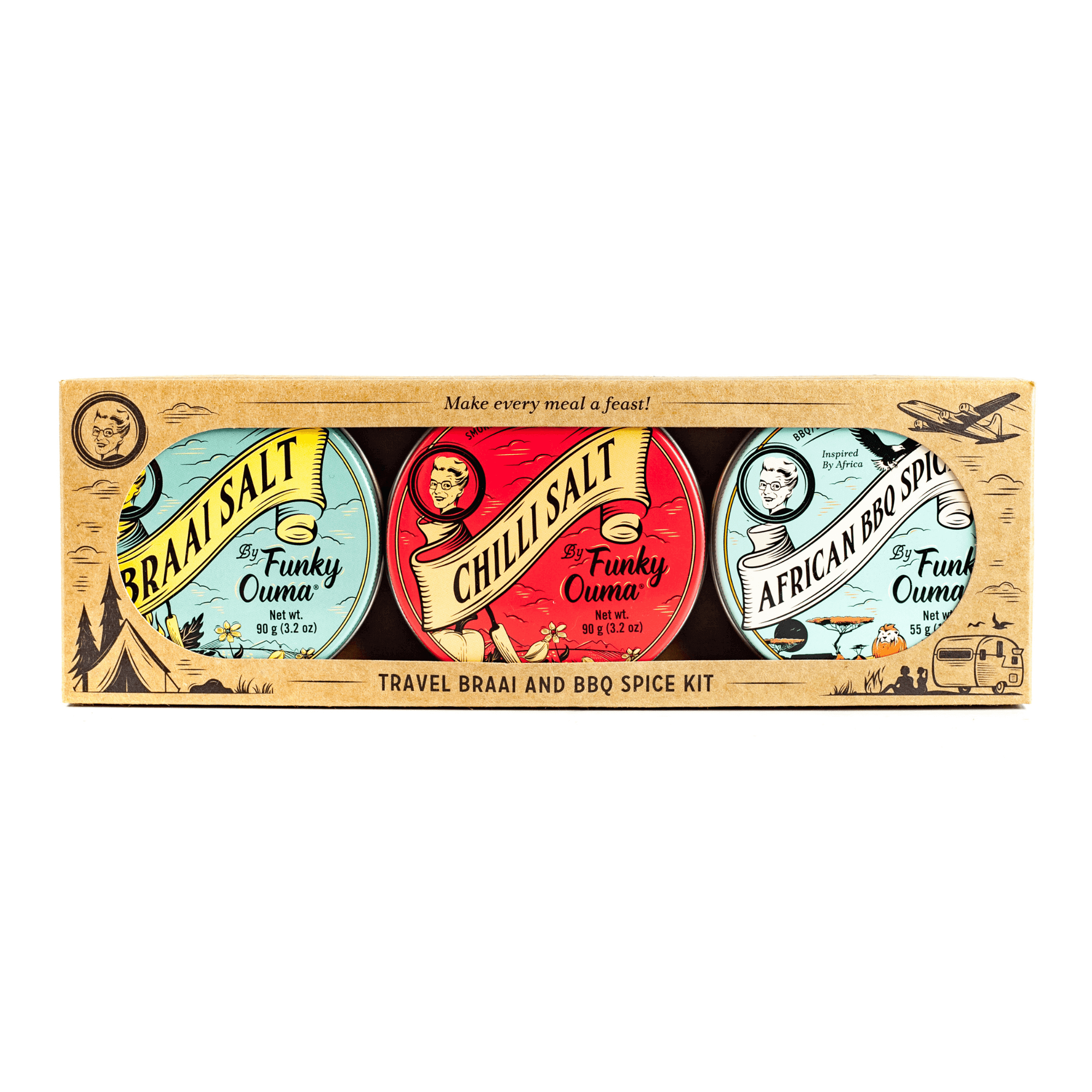 Set of Steak Knifes 4 Pack + Funky Ouma Braai Spice Kit - My Butchers Block Pty Ltd