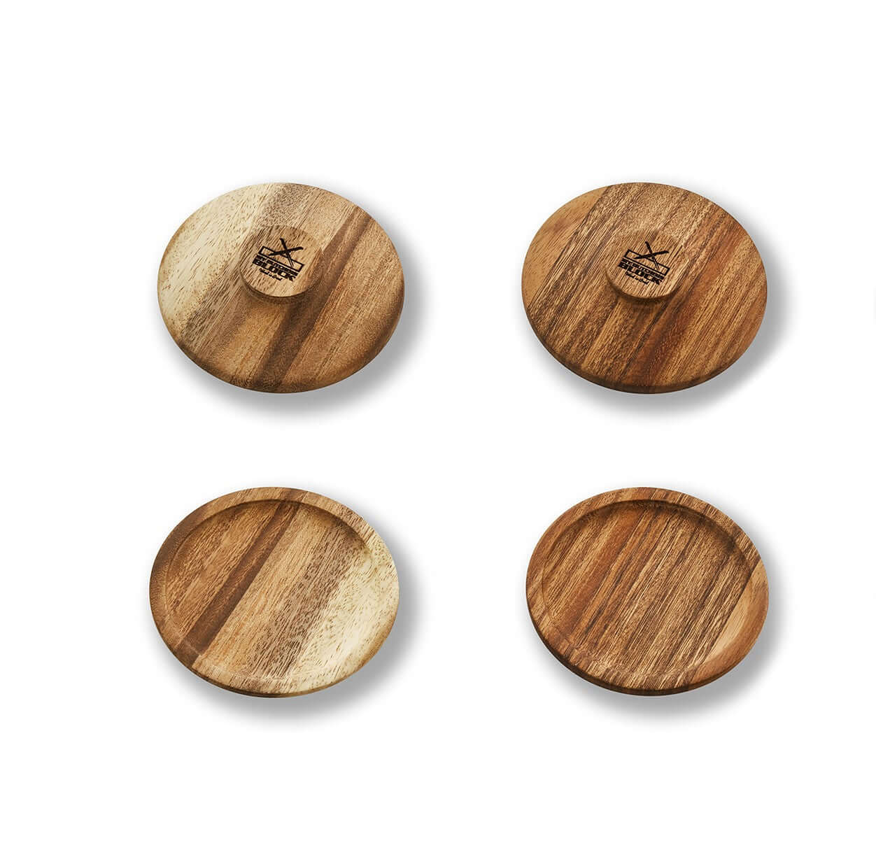 Wooden Glass Toppers – 4 Pack (Small & Large) - My Butchers Block Pty Ltd