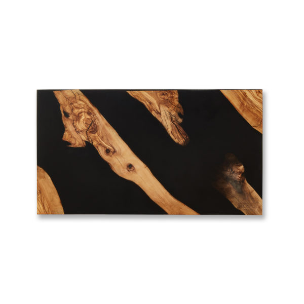 wood charcuterie resin board black