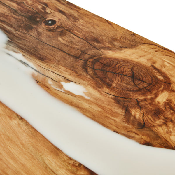 wood charcuterie resin board white