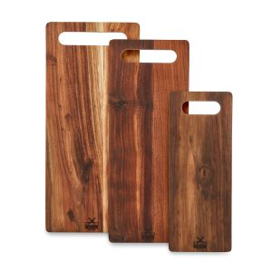 Handy Andy Board Set of 3 showcasing three different sized boards standing upright with handle cutouts.